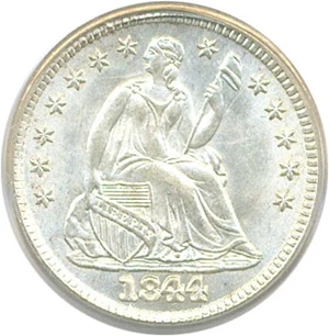 image for: 1844 H10c PCGS/CAC MS65 OGH