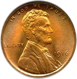 image for: 1916 1c PCGS/CAC MS67 RD ex: Jack Lee