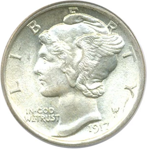 image for: 1917-S 10c PCGS MS66 FB