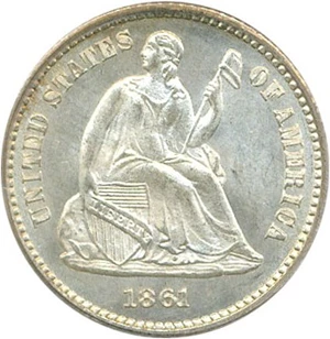 image for: 1861/0 H10c PCGS/CAC MS66