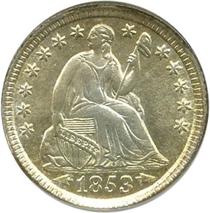 image for: 1853 H10c PCGS MS65 (Arrows)