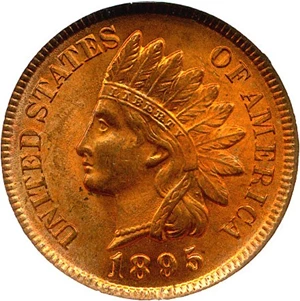 image for: 1895 1c NGC MS64 RB ex: Maine Roll Hoard