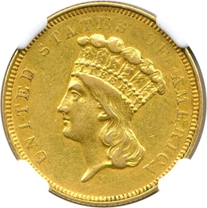image for: 1854-O $3 NGC AU50