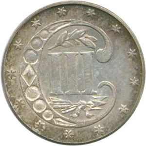 image for: 1865 3cS PCGS/CAC AU53