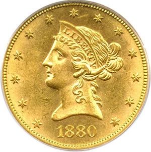 image for: 1880 $10 PCGS/CAC MS63