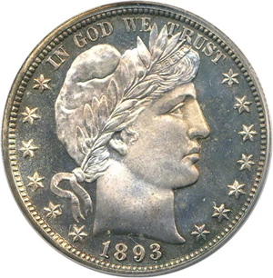 image for: 1893 50c PCGS Proof 65 Cameo