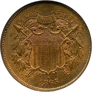 image for: 1865 2c NGC MS66 RB