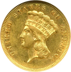 image for: 1859 $3 NGC AU55