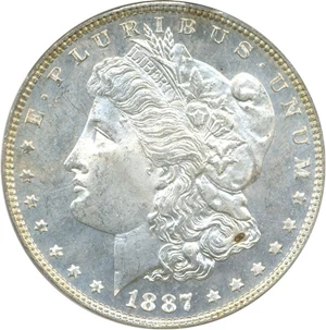 image for: 1887 $1 PCGS MS64 DMPL OGH