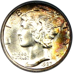 image for: 1927-S 10c PCGS/CAC MS66 FB * Color *