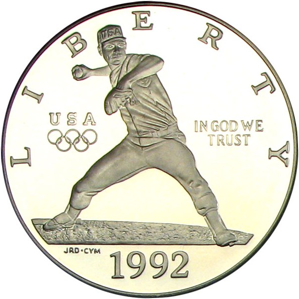 image for: 1992-S $1 PCGS Proof 70 DCameo (Olympic Baseball)