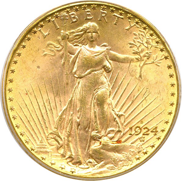 image for: 1924-D $20 PCGS MS64