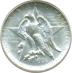 image for: 1936-S Texas 50c PCGS MS63