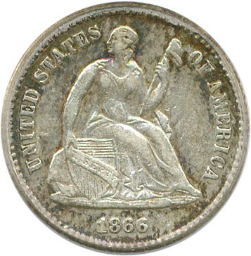 image for: 1866 H10c PCGS/CAC XF45