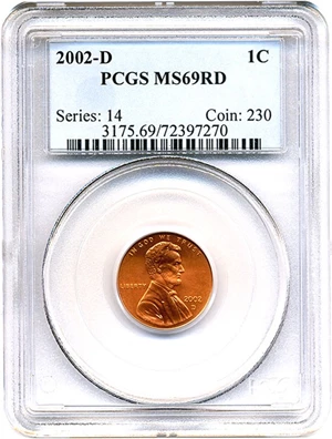image for: 2002-D 1c PCGS MS69 RD