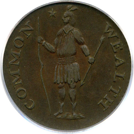 image for: 1787 Massachusetts 1/2c PCGS AU50
