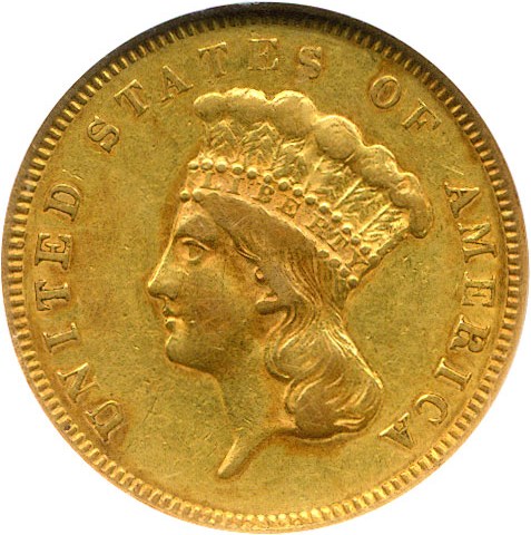 image for: 1855 $3 NGC AU50