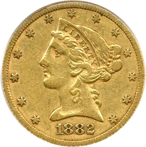 image for: 1882-CC $5 PCGS/CAC VF35
