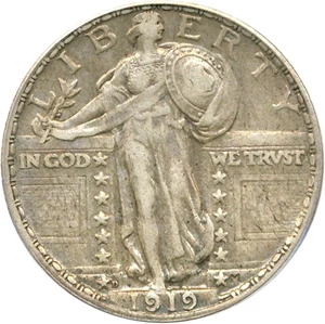image for: 1919-D 25c PCGS XF40