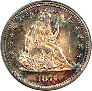 image for: 1877-S/S 25c PCGS MS64 * Color *
