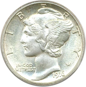 image for: 1916-S 10c PCGS/CAC MS65 FB (Mercury)