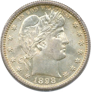 image for: 1898-S 25c PCGS/CAC MS65 OGH