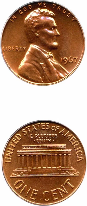 image for: 1967 1c PCGS MS68 RD (SMS)