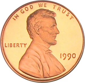 image for: 1990 1c PCGS Proof 68 RD DCameo (No S)
