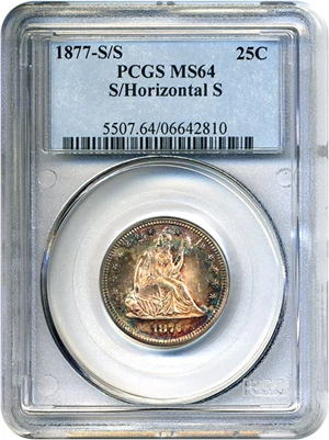 image for: 1877-S/S 25c PCGS MS64 * Color *