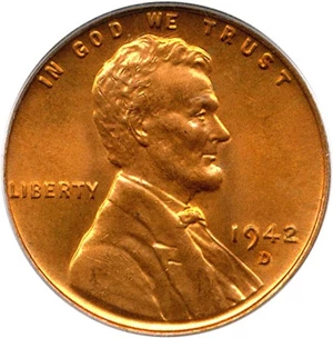 image for: 1942-D 1c PCGS MS67 RD