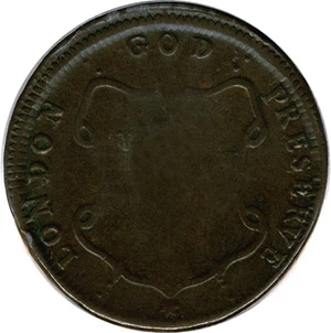 image for: Elephant 1/2 P PCGS VF25 (LONDON, Thick Planchet)