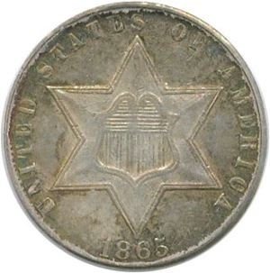 image for: 1865 3cS PCGS/CAC AU53