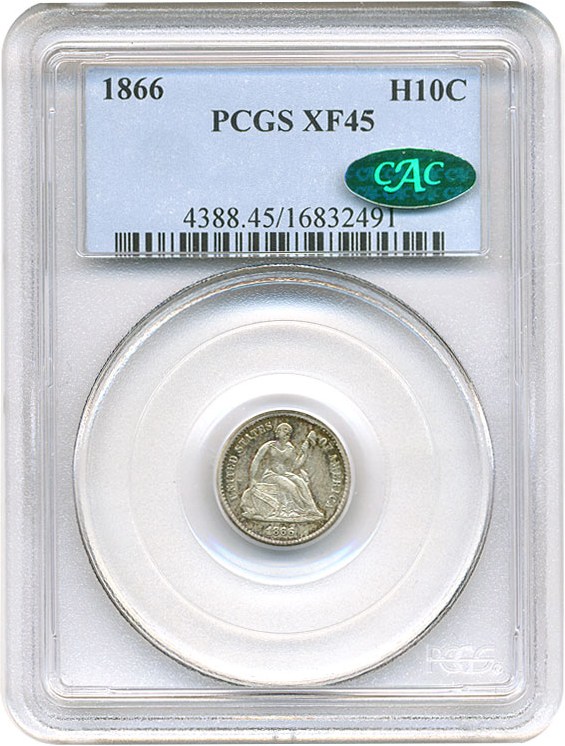 image for: 1866 H10c PCGS/CAC XF45