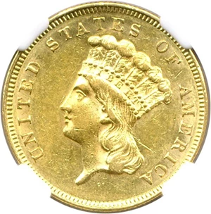 image for: 1859 $3 NGC AU55