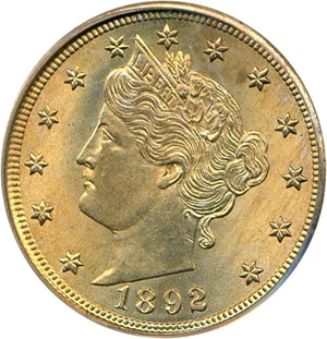 image for: 1892 5c PCGS MS65