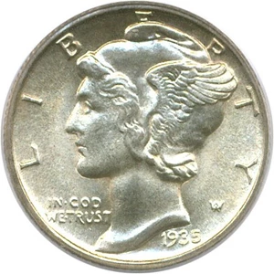 image for: 1935-S 10c PCGS MS67 FB