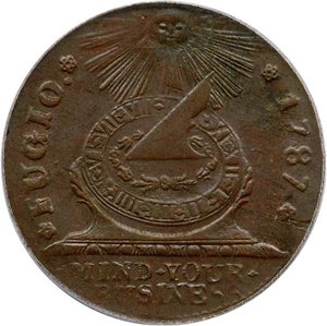 image for: 1787 Fugio PCGS MS63 BN (Cinquefoils, STATES UNITED)