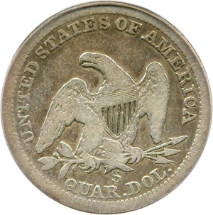 image for: 1860-S 25c PCGS F12