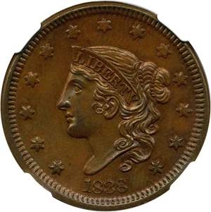 image for: 1838 1c NGC MS63 BN