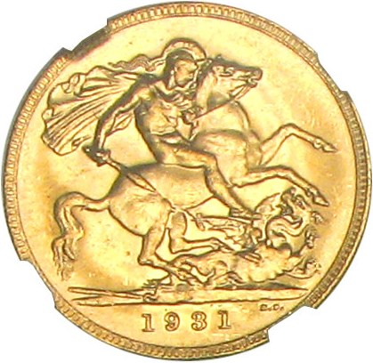 image for: Australia: 1931-P Sov NGC MS63 (KM-32)