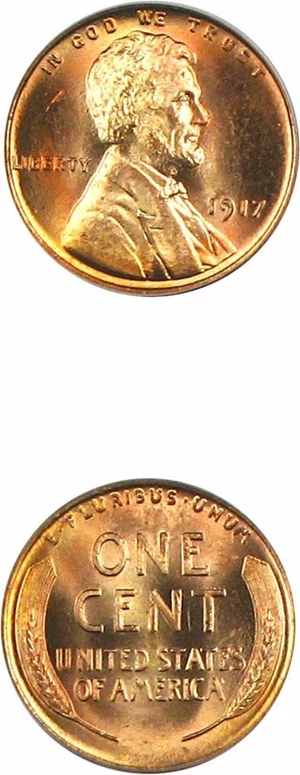 image for: 1917 1c PCGS MS66 RD (Doubled Die Obverse) ex: Tom Mershon Collection