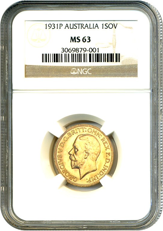 image for: Australia: 1931-P Sov NGC MS63 (KM-32)