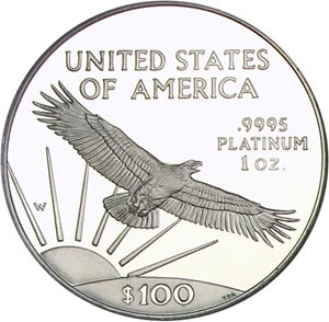 image for: 1997-W $100 PCGS Proof 70 DCameo (Platinum Eagle)