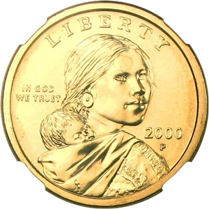 image for: Prototype: 2000-P Sacagawea $1 NGC MS66 (Cheerios Dollar)