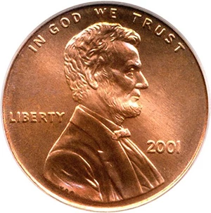 image for: 2001 1c PCGS MS68 RD
