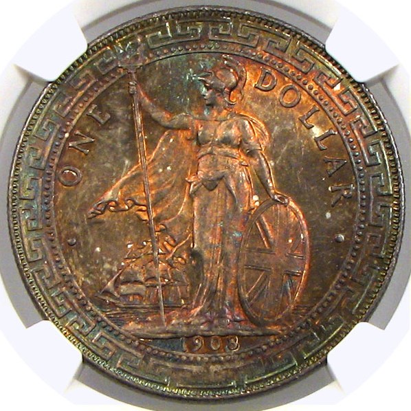 image for: Great Britain: 1908-B Trade$ NGC MS63 * Color *
