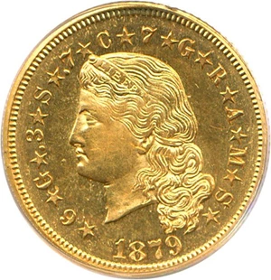 image for: 1879 $4 PCGS Proof 64 (Flowing Hair)
