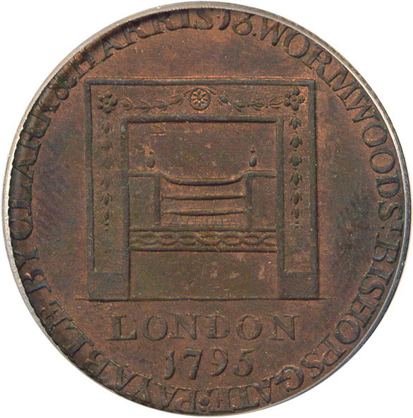 image for: 1795 1/2 P PCGS MS64 RB (Washington Grate, Large Buttons, Reeded Edge)