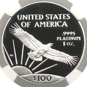 image for: 1997-W $100 NGC Proof 70 UCameo (Platinum Eagle)