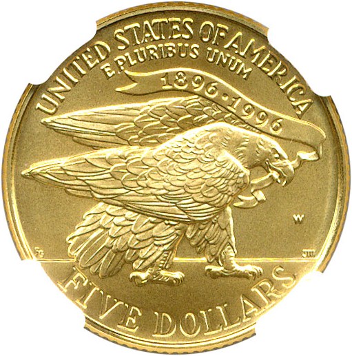 image for: 1995-W $5 NGC MS70 (Olympic Stadium)